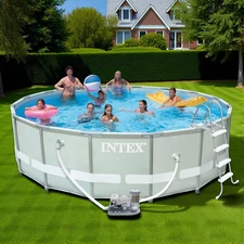 Каркасный бассейн Intex 54470, (28326), 488 х 122 см., фильтр-насос с хлоргенератором